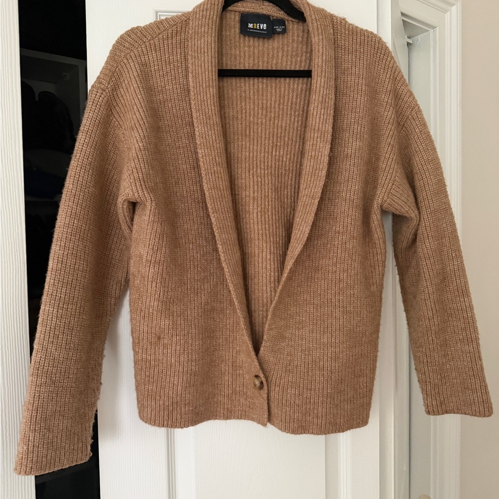 Anthropologie Maeve Women's Tan Knit Cardigan